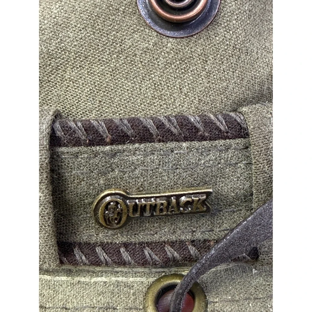 Outback‎ Trading Co Wallaby Oilskin Hat Olive Green Medium Made in USA 1480